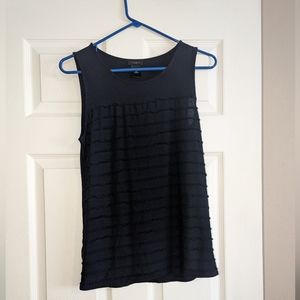 Ann Taylor XS navy blue ruffle tank top
